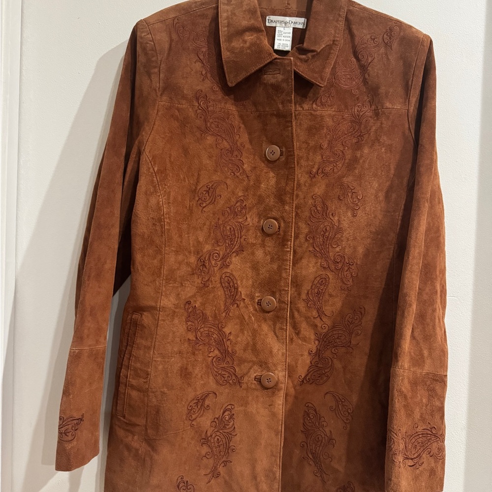 100% leather suede jacket Sz L Drapers & Damons